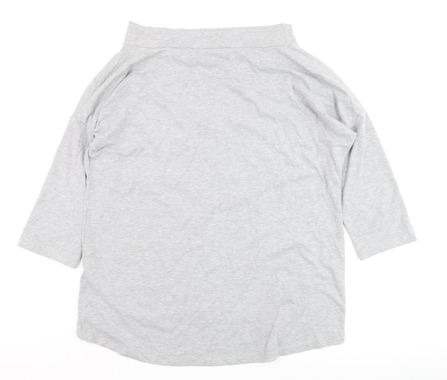 MEGI Women's Grey 3/4 Sleeve Boat Neck Jersey T-Shirt S