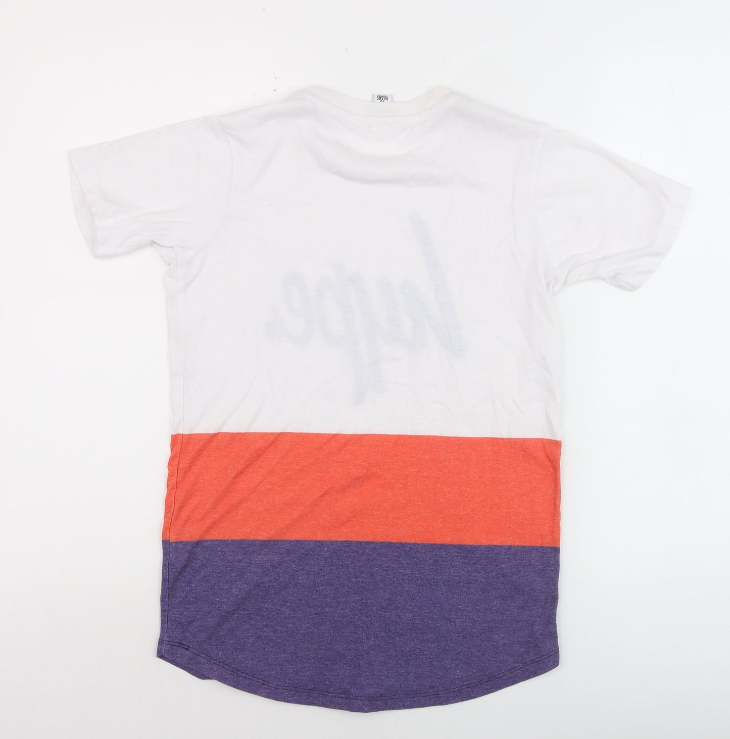 Hype Kids Girls White Orange Purple Colourblock T-Shirt 13 Years