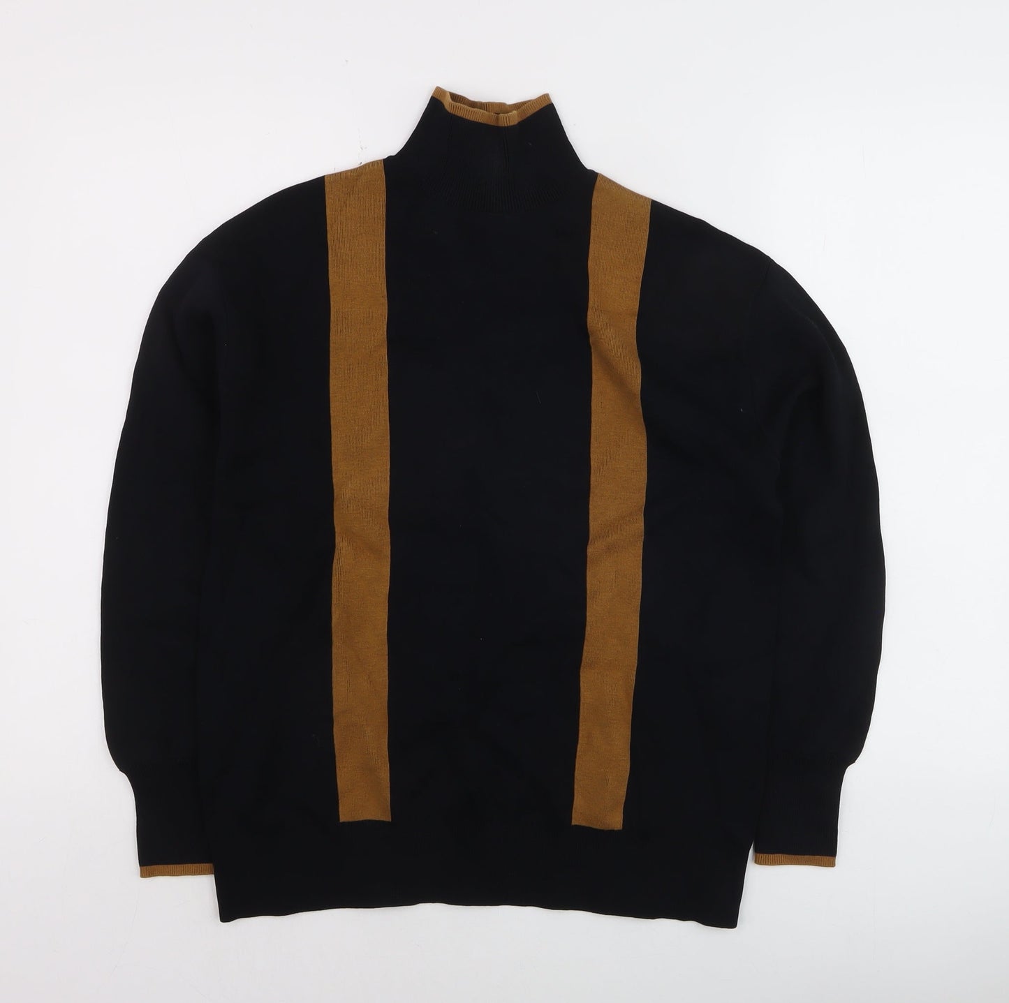 & Other Stories Men's Black XS High Neck Knit Pullover Jumper