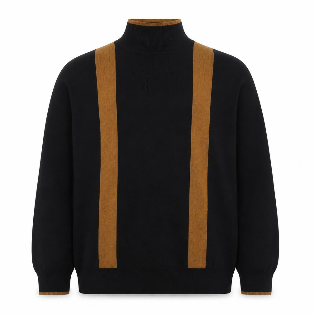 Front view of & Other Stories Men's Black XS High Neck Knit jumper