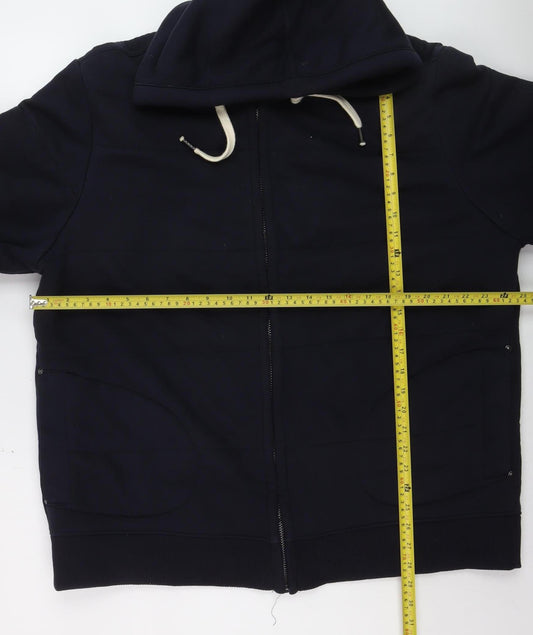 Next Men’s Blue Full Zip Hoodie 2XL Fleece Lined Sweatshirt