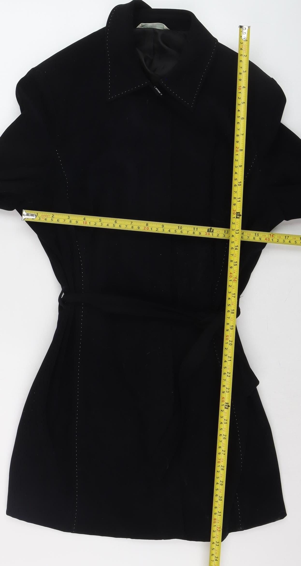 Marks and Spencer Women’s Black Wool Blend Belted Overcoat Size 16