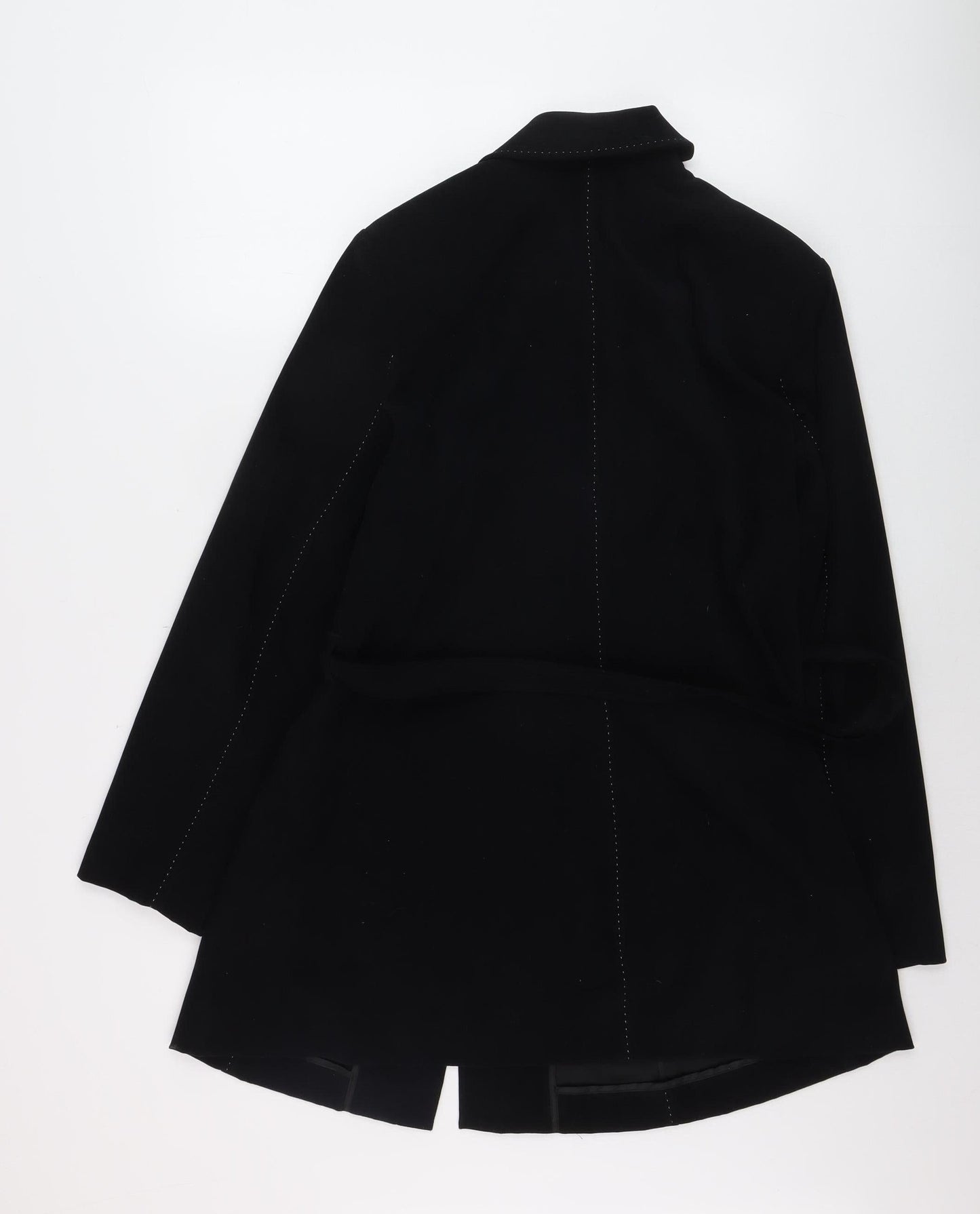 Marks and Spencer Women’s Black Wool Blend Belted Overcoat Size 16