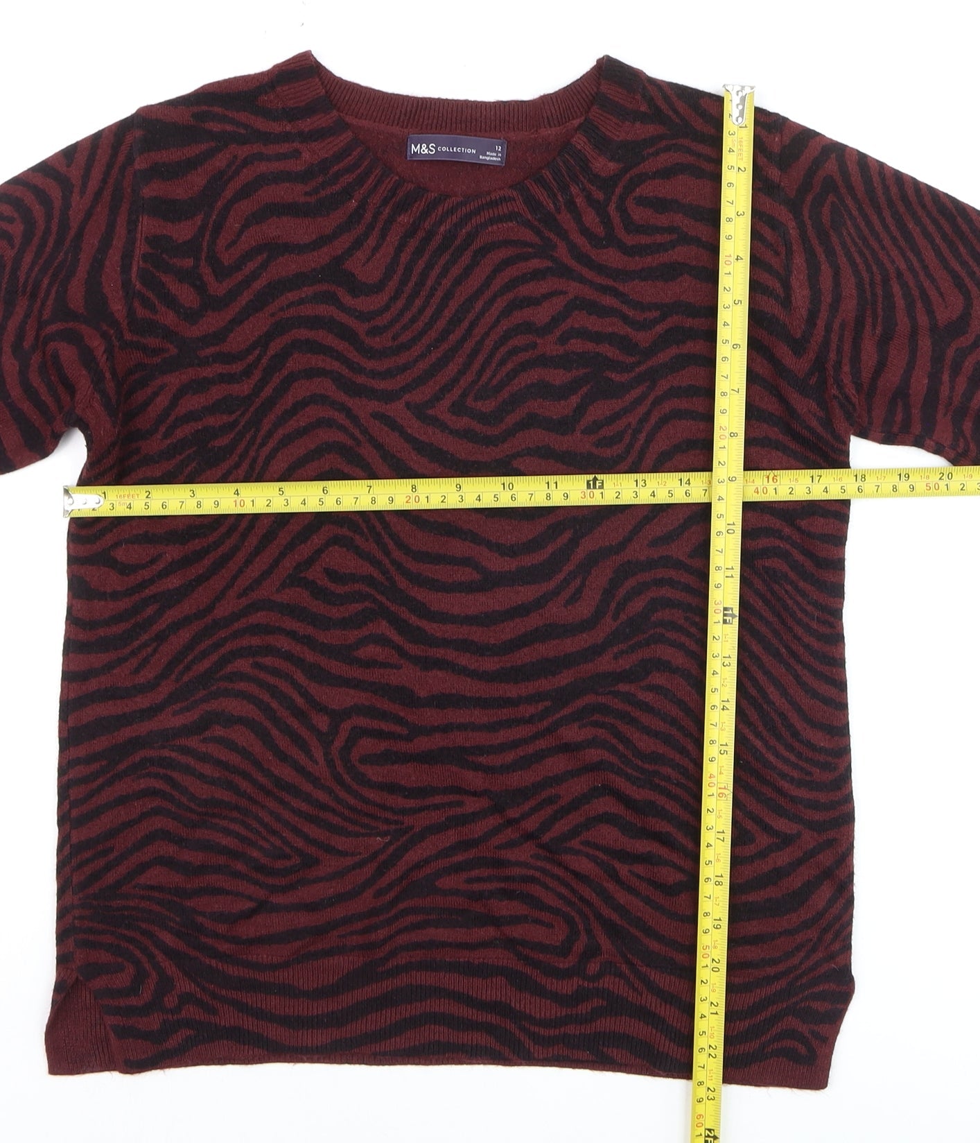Marks and Spencer Women's Brown Animal Print Sweater Size 12
