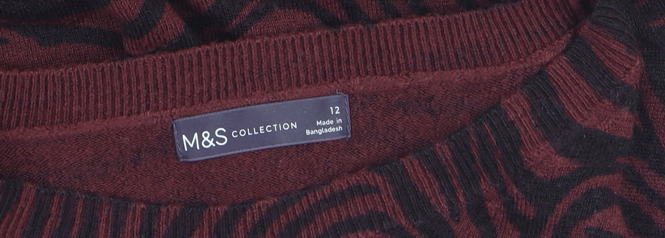 Marks and Spencer Women's Brown Animal Print Sweater Size 12