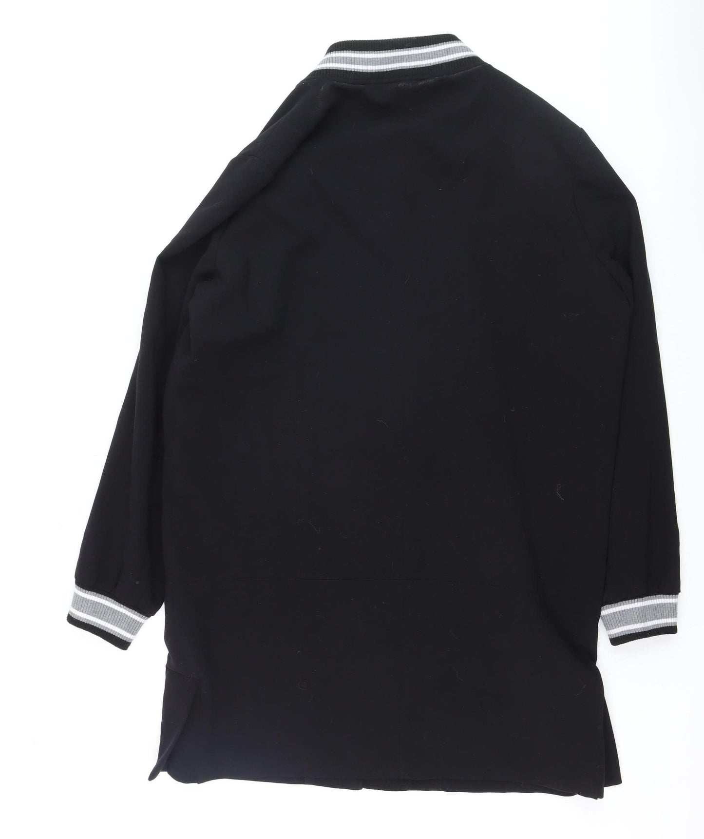 A&G Men's Black Bomber Jacket L Lined Full Zip Mid-Length
