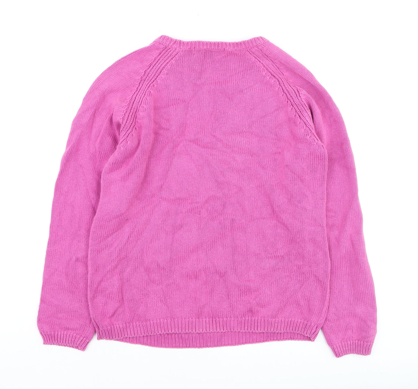 ISLE Essentials Women's Pink Cotton Crew Neck Jumper Size S 10-12