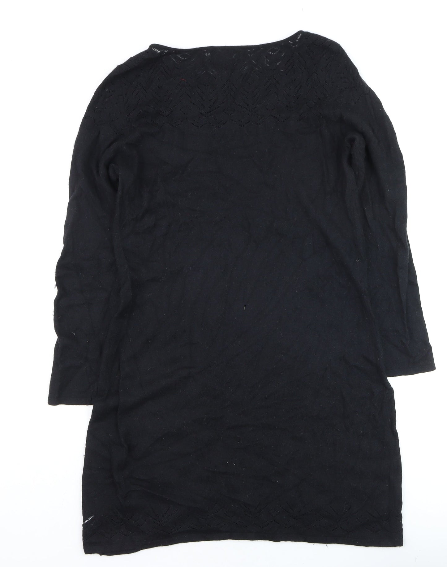 Cynthia Rowley Women’s Black Knit Shift Dress Size L Long Sleeve