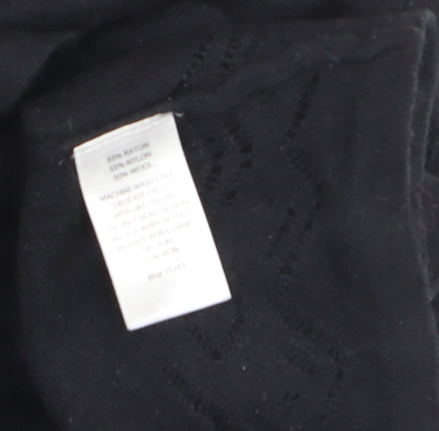 Cynthia Rowley Women’s Black Knit Shift Dress Size L Long Sleeve