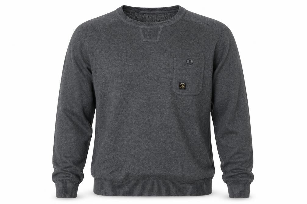 Front view of Duck and Cover Men’s Grey 2XL Cotton Crew Neck jumper