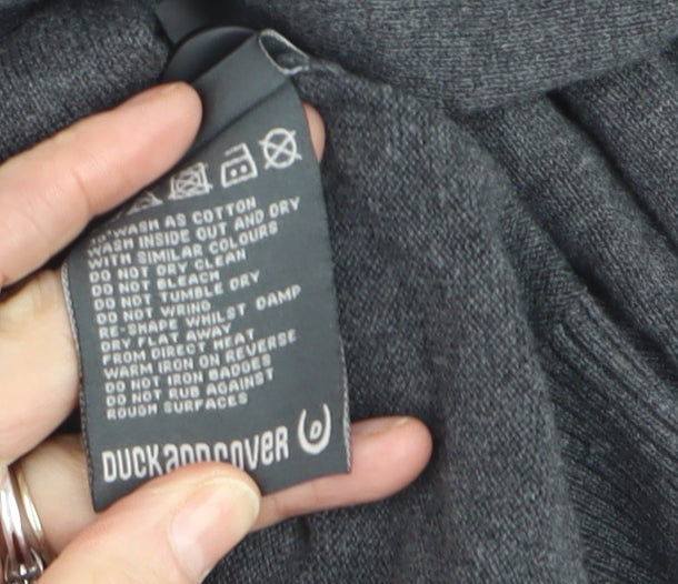 Duck and Cover Men’s Grey 2XL Cotton Crew Neck Pullover Jumper
