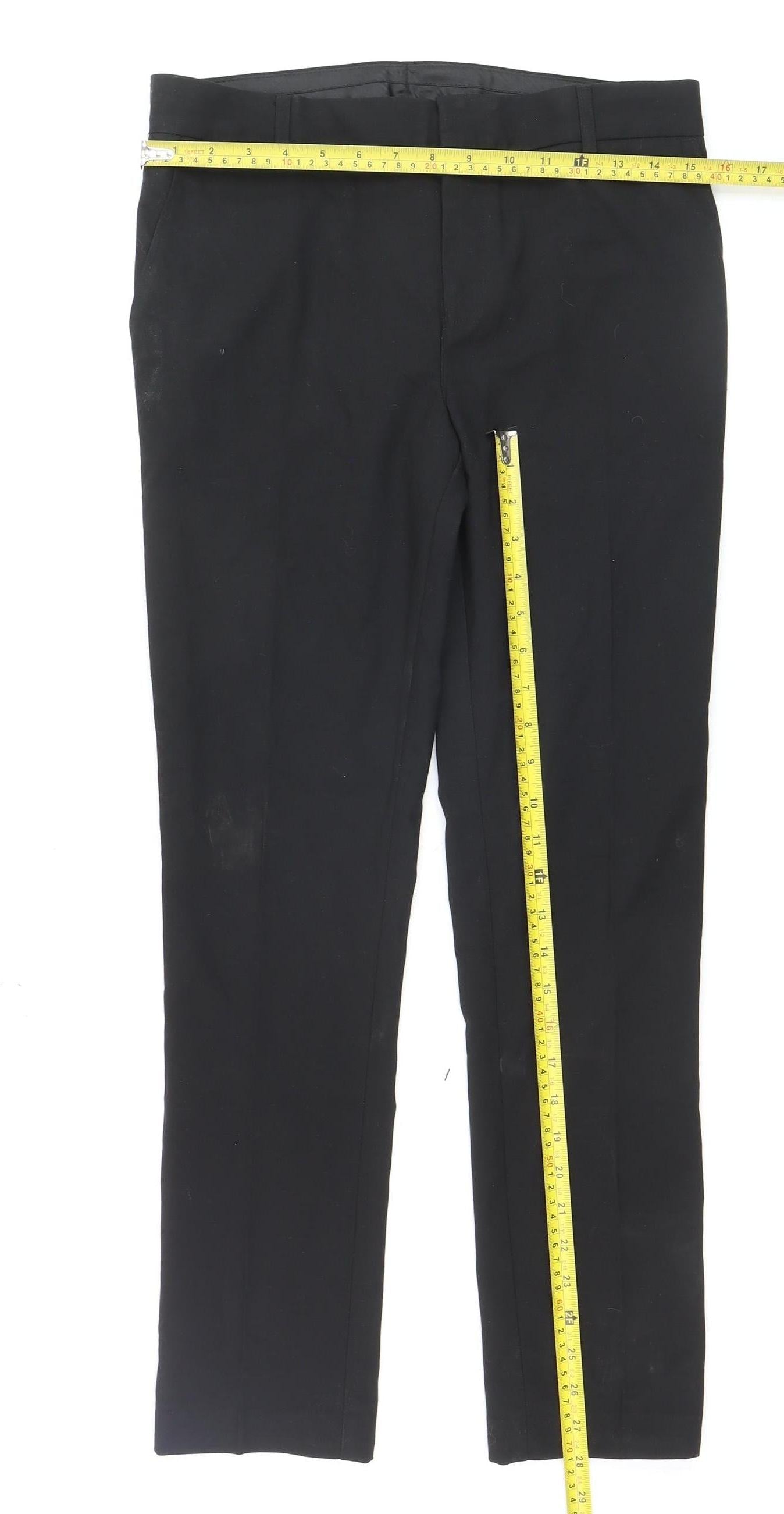 Marks and Spencer Girls Black School Uniform Trousers 13 Years Regular Fit