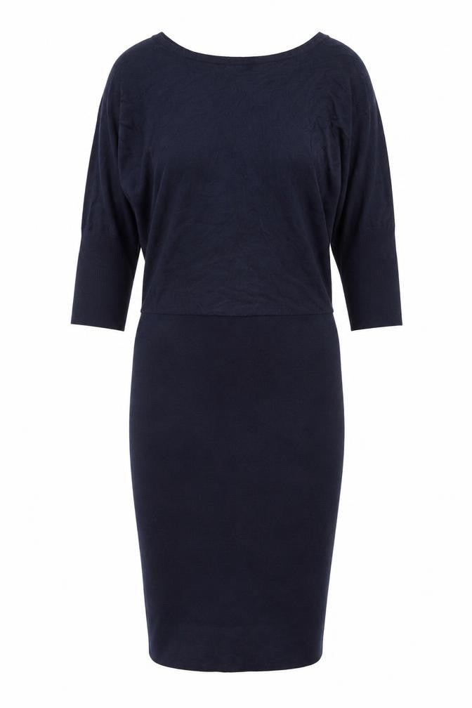 Jigsaw Women’s Blue Wool Bodycon Knit Dress XS 3/4 Sleeve
