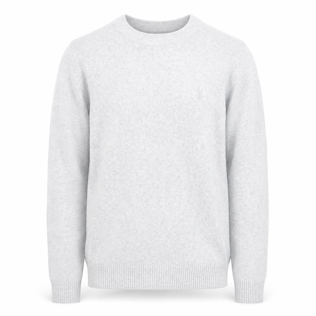 RESERVED Men's Grey Cotton Knit Crew Neck Jumper Size M