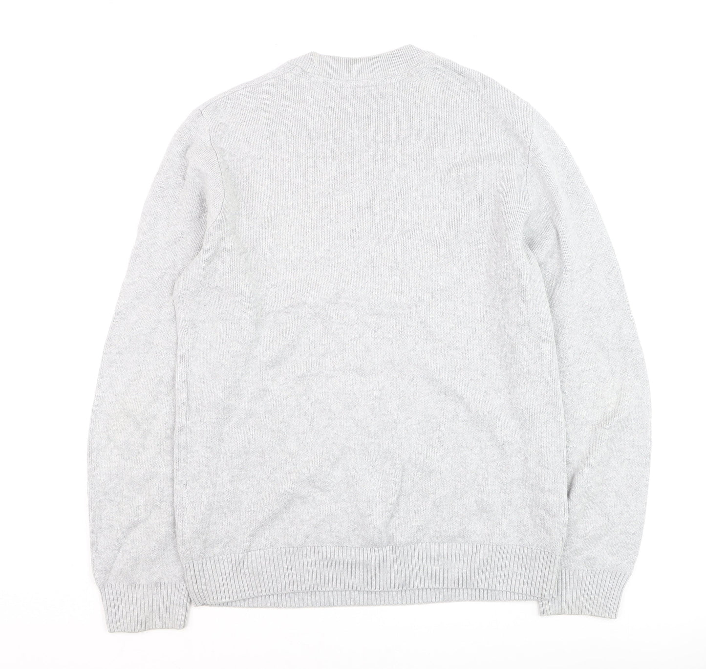 Reserved Men's Grey Cotton Knit Crew Neck Jumper Size M