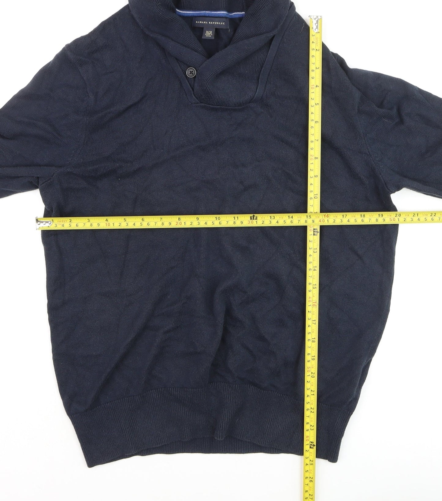 Banana Republic Men’s Blue Collared Pullover Jumper Size M