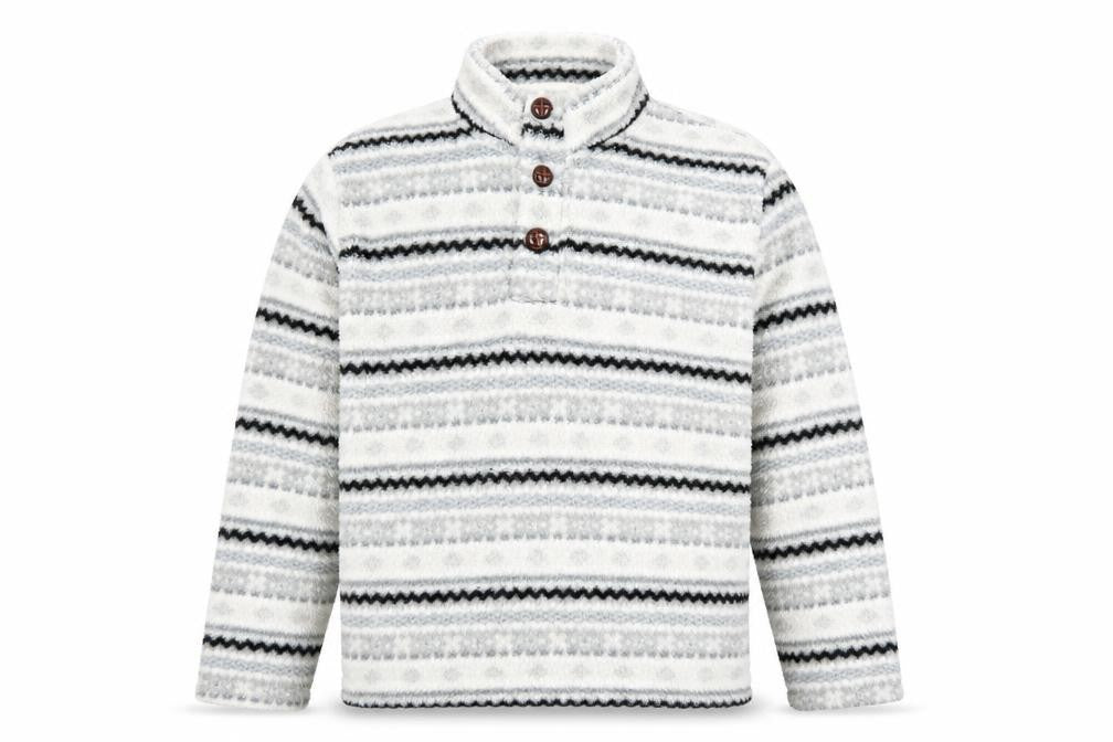 Cotton Traders Men’s Grey Fleece Henley Sweatshirt XL Winter Warm