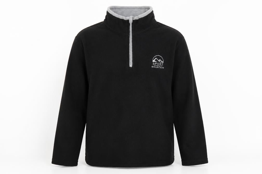 Front view of Atlas For Men Black XL Men's Activewear 1/4 Zip Fleece Jacket