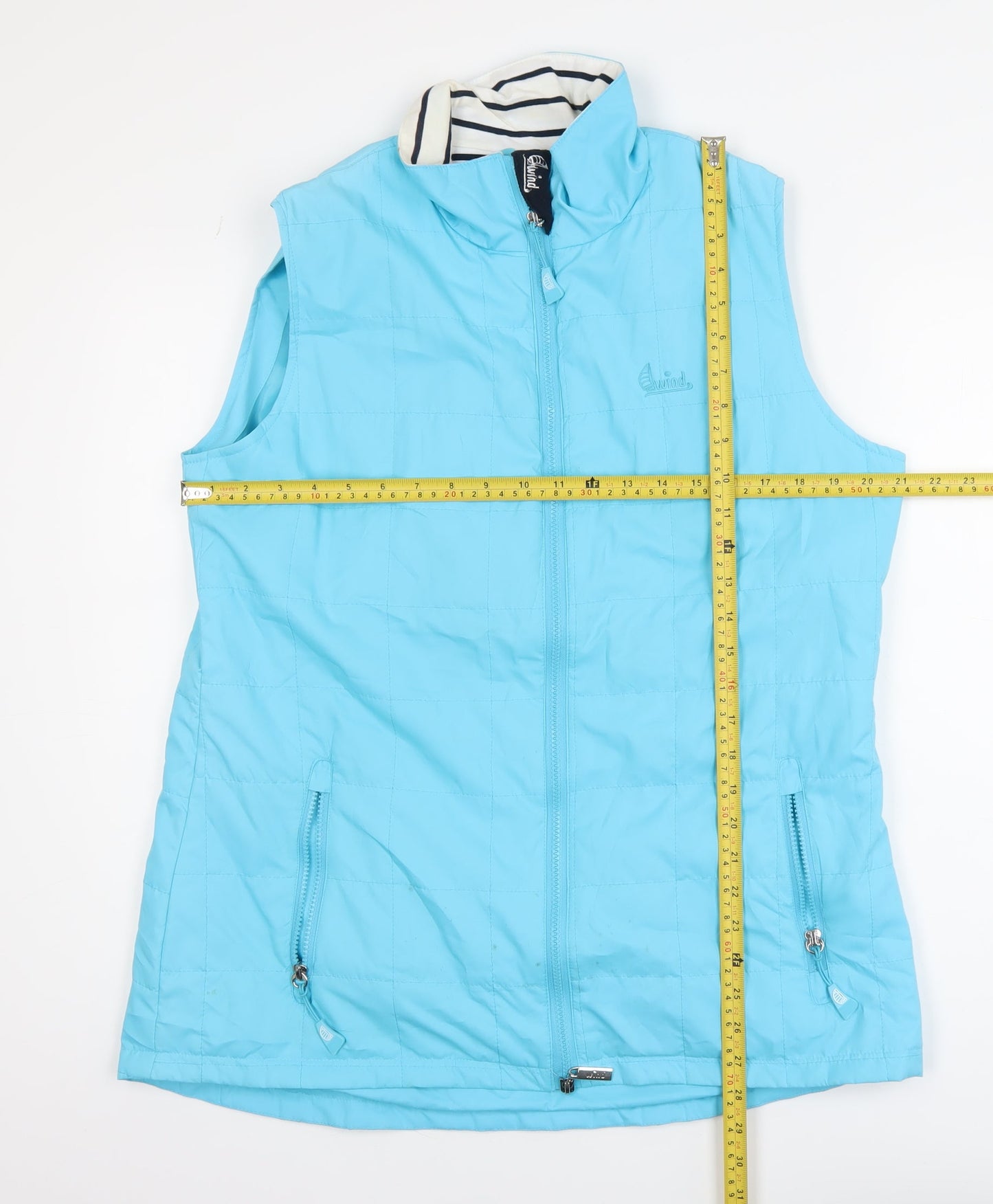 By Wind Womens Blue Quilted Polyester Sleeveless Bodywarmer M