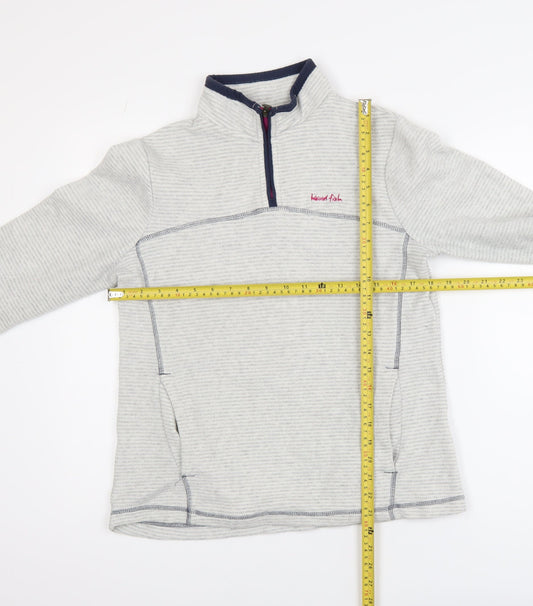 Weird Fish Women’s Grey 1/4 Zip Fleece Active Jacket Size 10