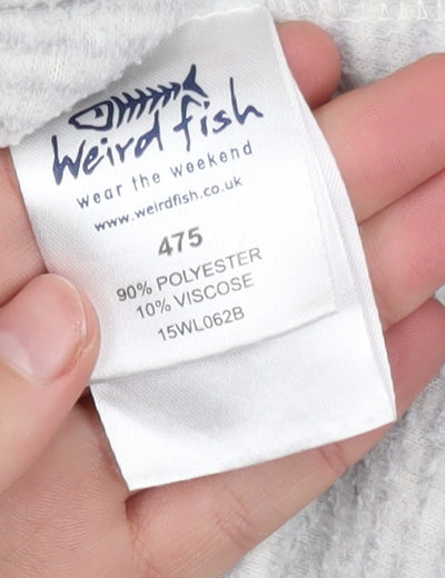 Weird Fish Women’s Grey 1/4 Zip Fleece Active Jacket Size 10