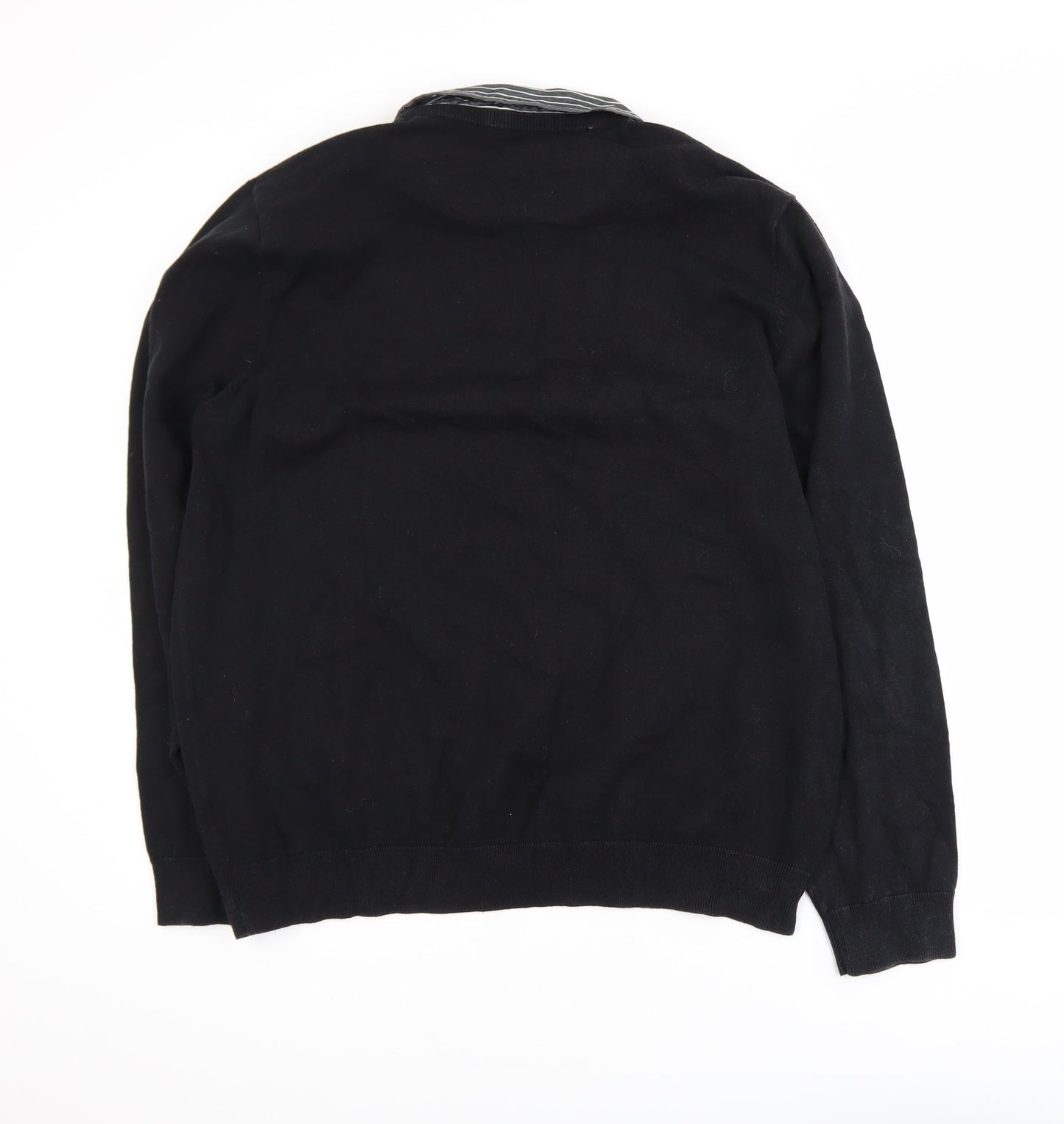 Marks and Spencer Men’s Black XL Autograph V-Neck Jumper