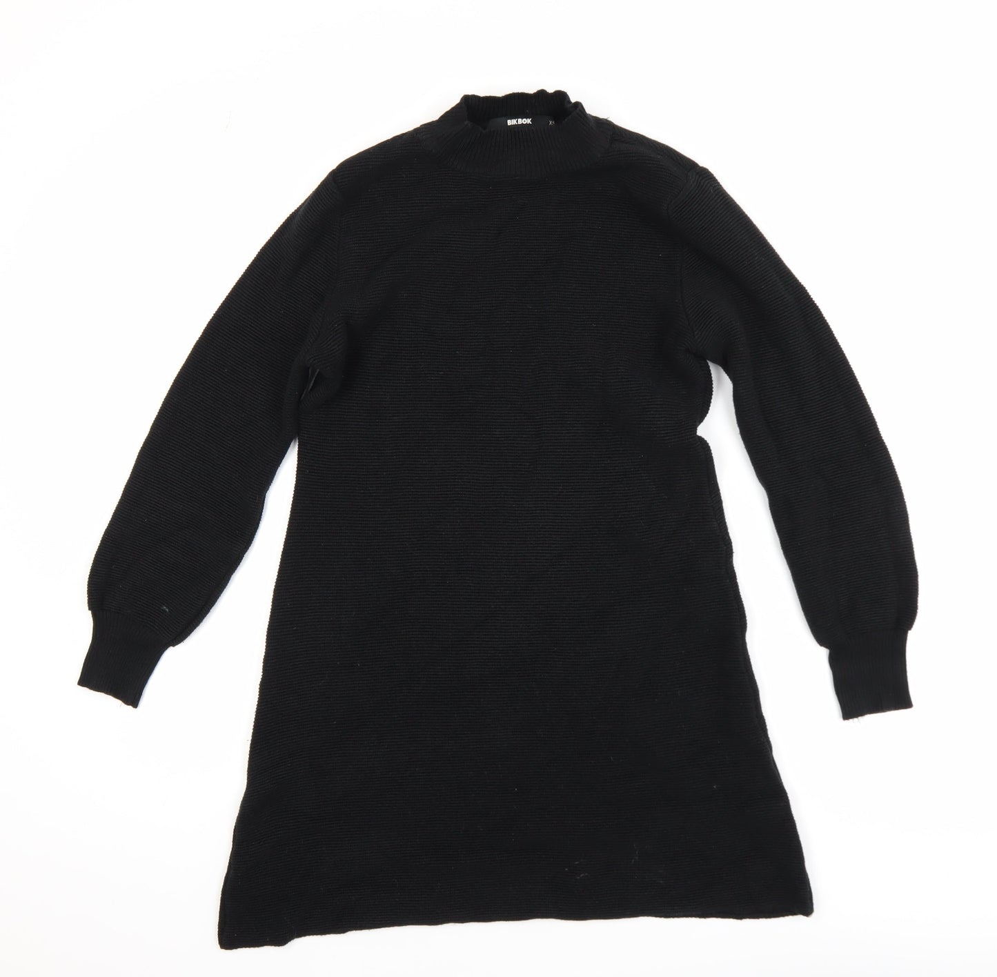 Bik Bok Womens Black XS Mock Neck Long Sleeve Tunic Jumper Dress
