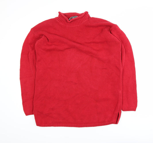 Marks & Spencer Women’s Red Cotton Roll Neck Jumper Size 12