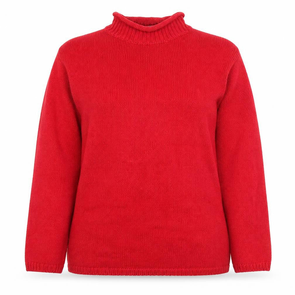 Marks & Spencer Women’s Red Cotton Roll Neck Jumper Size 12