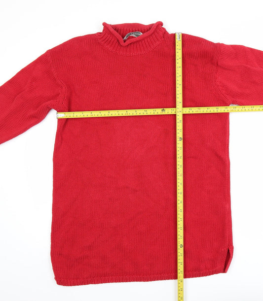 Marks & Spencer Women’s Red Cotton Roll Neck Jumper Size 12