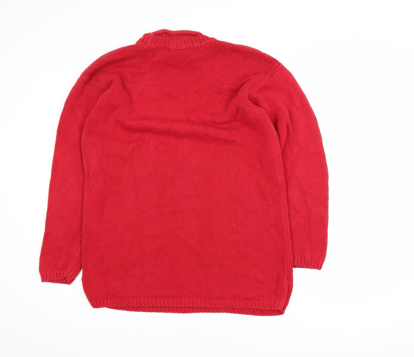 Marks & Spencer Women’s Red Cotton Roll Neck Jumper Size 12