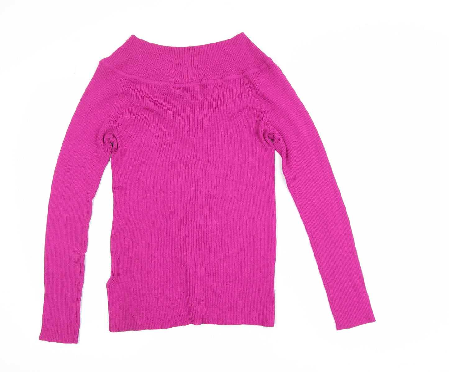 Marks and Spencer Women Pink V-Neck Long Sleeve Jumper Size 14