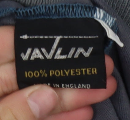 Javlin Men's Grey & Blue Fleece Anorak Jacket Size L Polyester Retro 90s