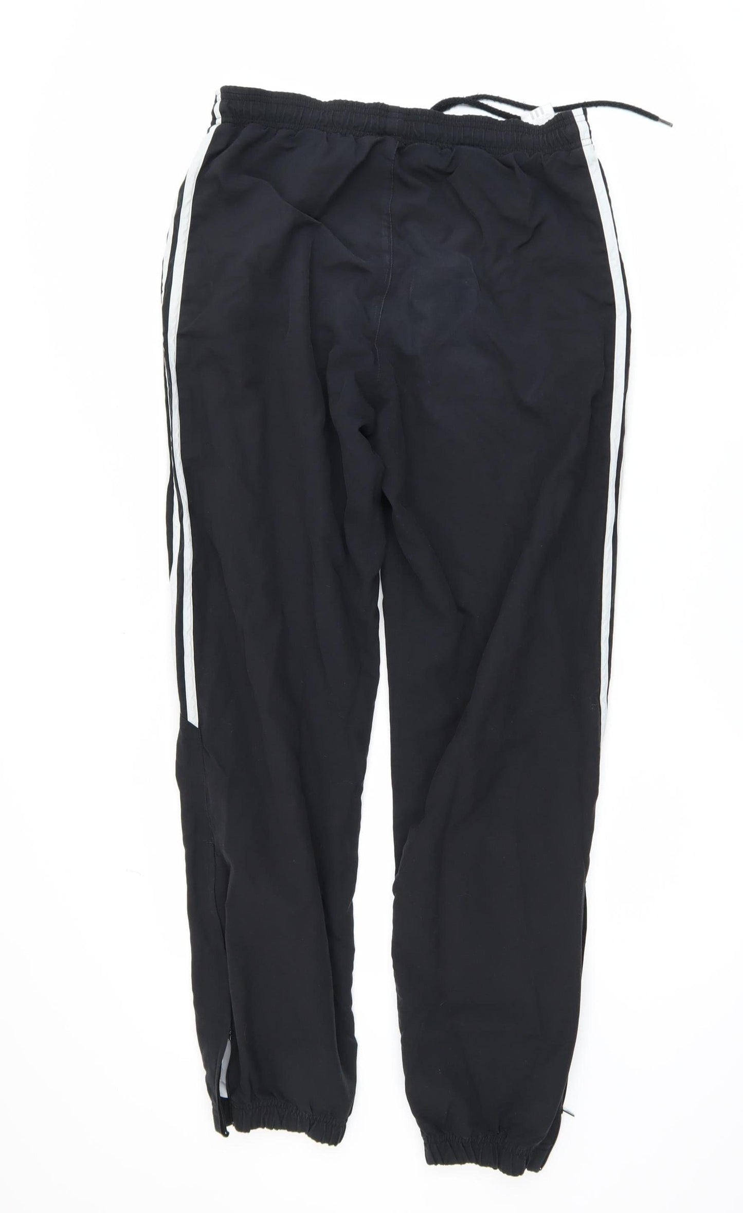 Adidas Men's Black S Jogger Trousers with Logo Stripes