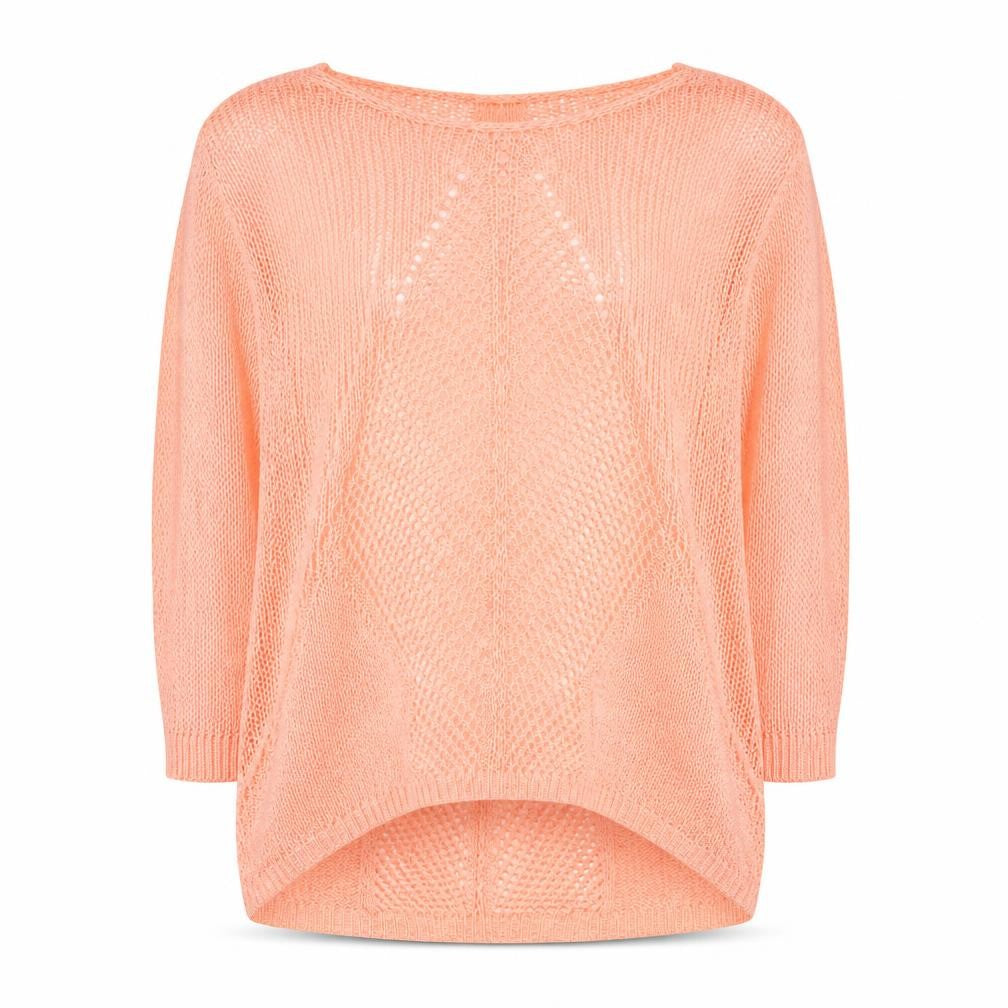 Front view of Next Women Coral Open-Knit Acrylic Nylon jumper, size 10