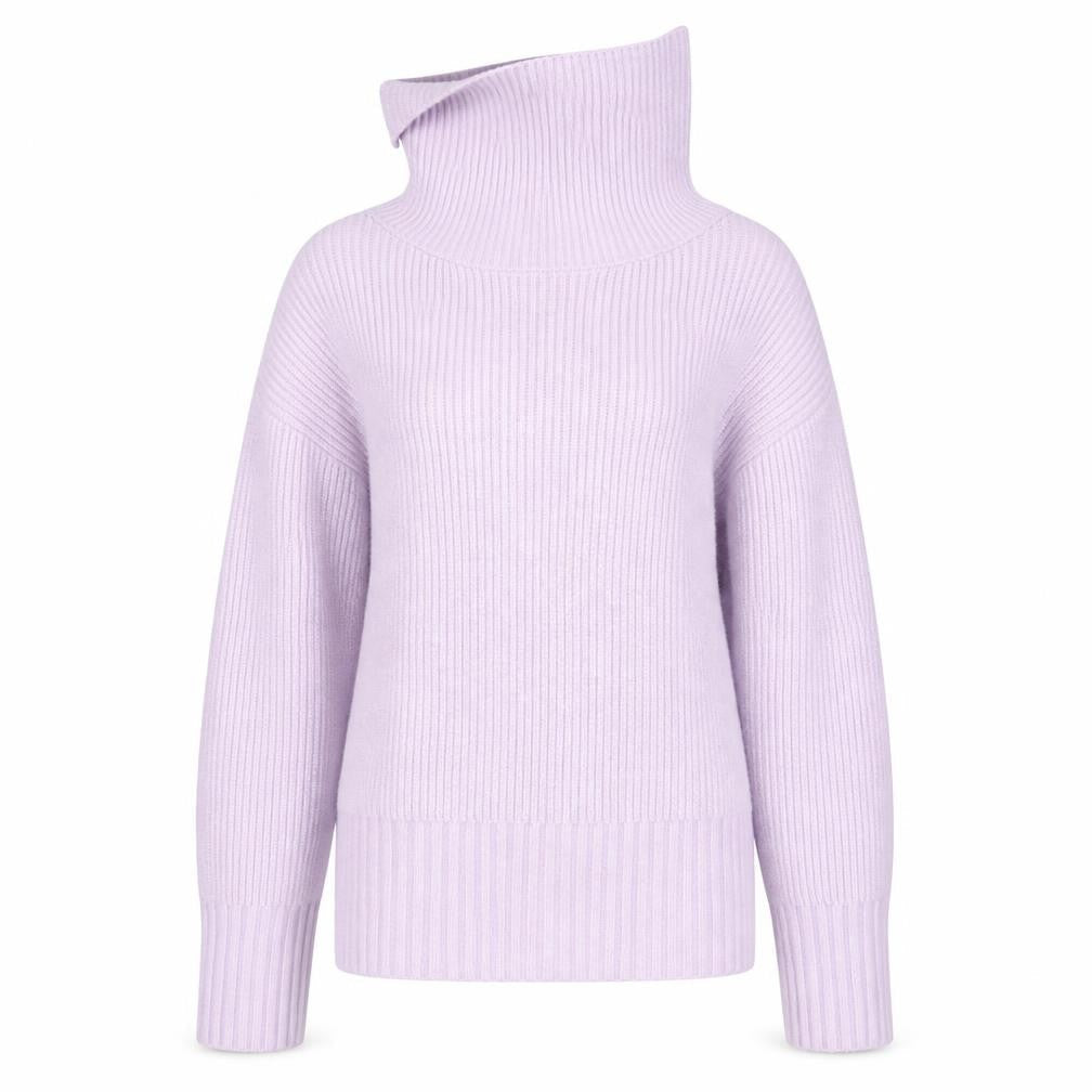 Marks and Spencer Women Purple Roll Neck Ribbed Knit Jumper M