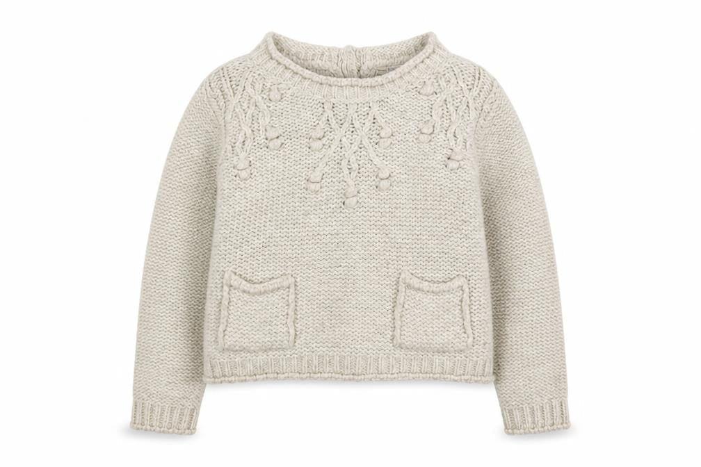 Front view of Marks & Spencer Women Beige Knit Jumper UK 12 Wool Blend Casual