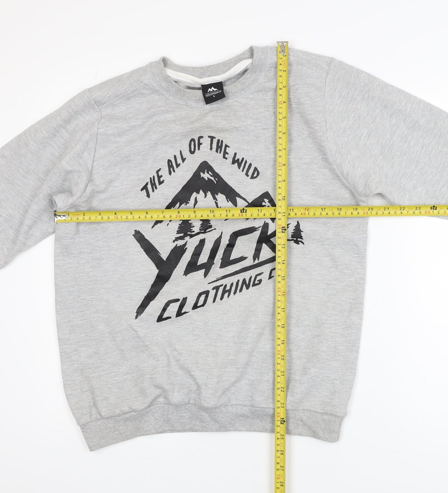 Yuck Clothing Co. Men's Grey Small Pullover Sweatshirt