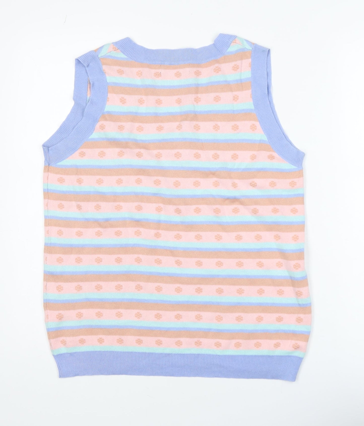 Daisy Street Womens Multicoloured Striped Knit V-Neck Tank Top Size 8