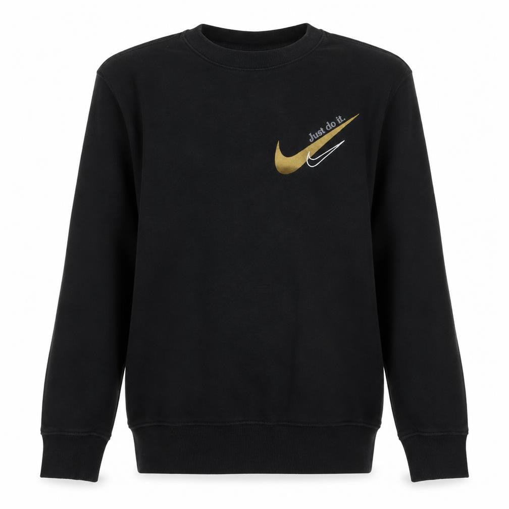 Nike Men's Black Small Pullover Sweatshirt Gold Logo