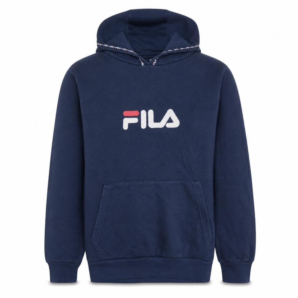 Fila Boys Blue Pullover Hoodie 13-15 Years Logo Fleece Long Sleeve