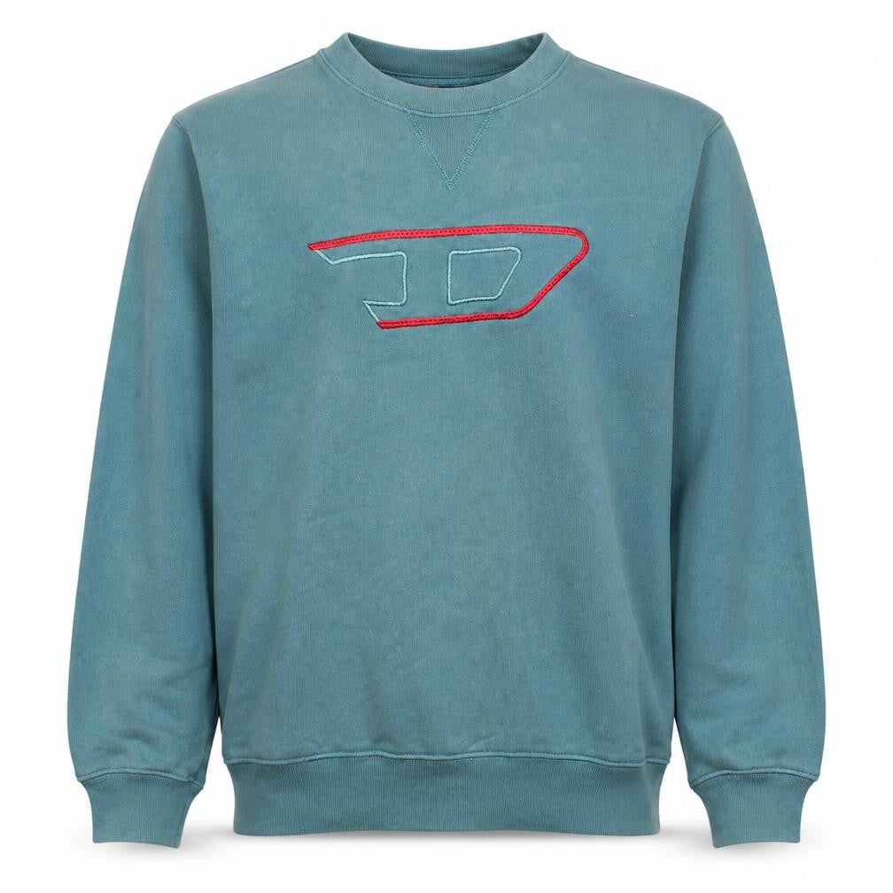 Diesel Men’s Blue Cotton Crew Neck Sweatshirt Size S