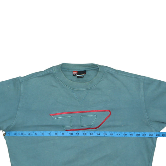 Diesel Men’s Blue Cotton Crew Neck Sweatshirt Size S