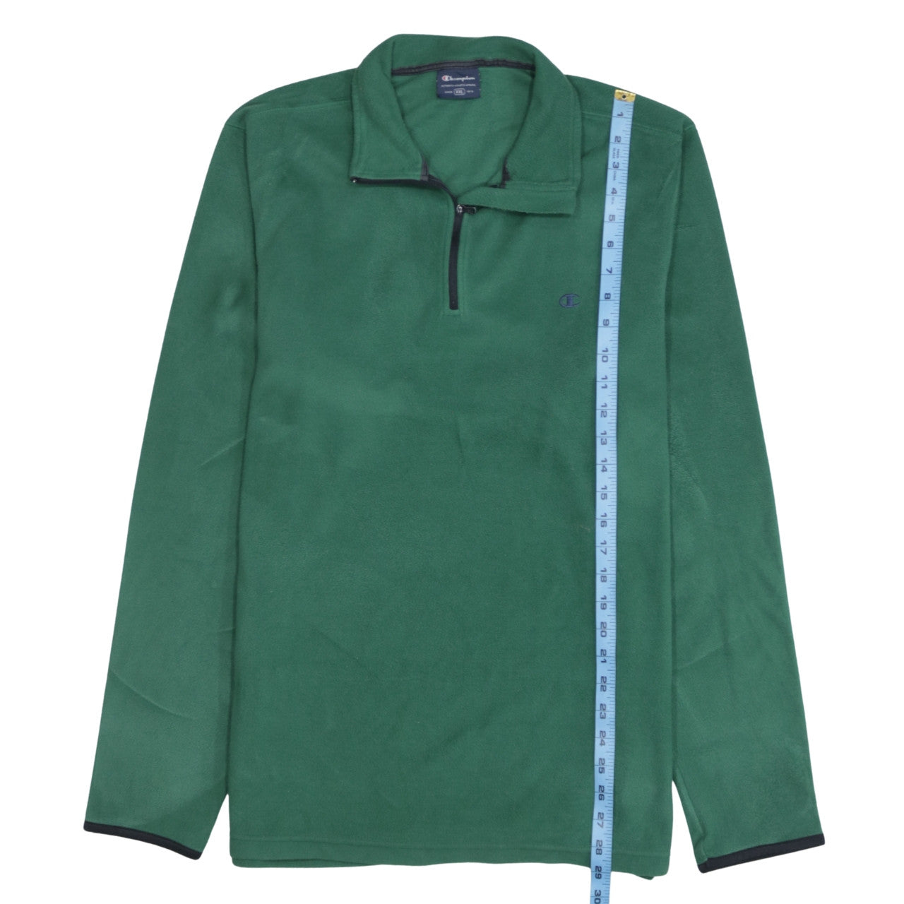 Champion Mens Green 2XL 1/4 Zip Fleece Sweatshirt Pullover