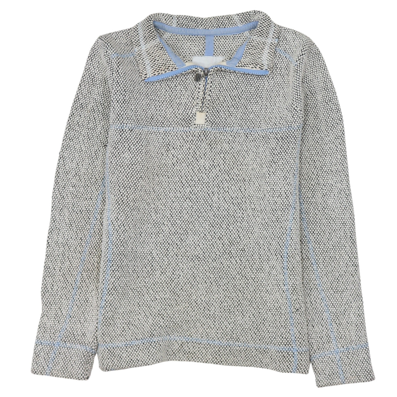Weird Fish Women's Grey 1/4 Zip Pullover Sweatshirt Size 10 Cotton Blend