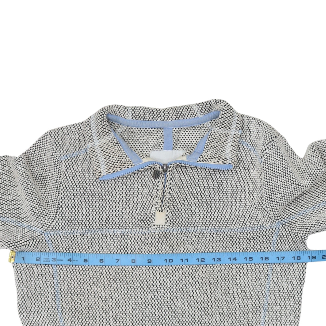 Weird Fish Women's Grey 1/4 Zip Pullover Sweatshirt Size 10 Cotton Blend