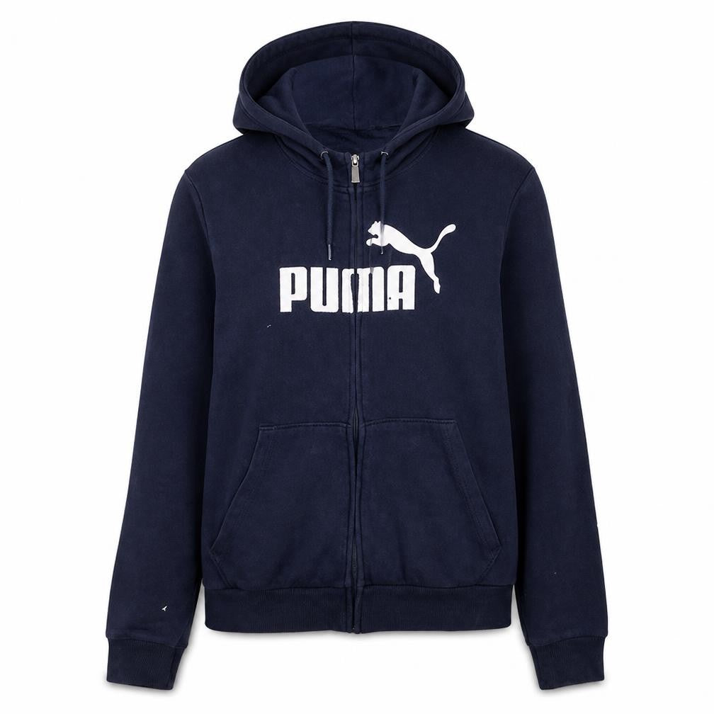 Puma Womens Navy Blue Full Zip Hoodie Size 12 Hooded Sweatshirt
