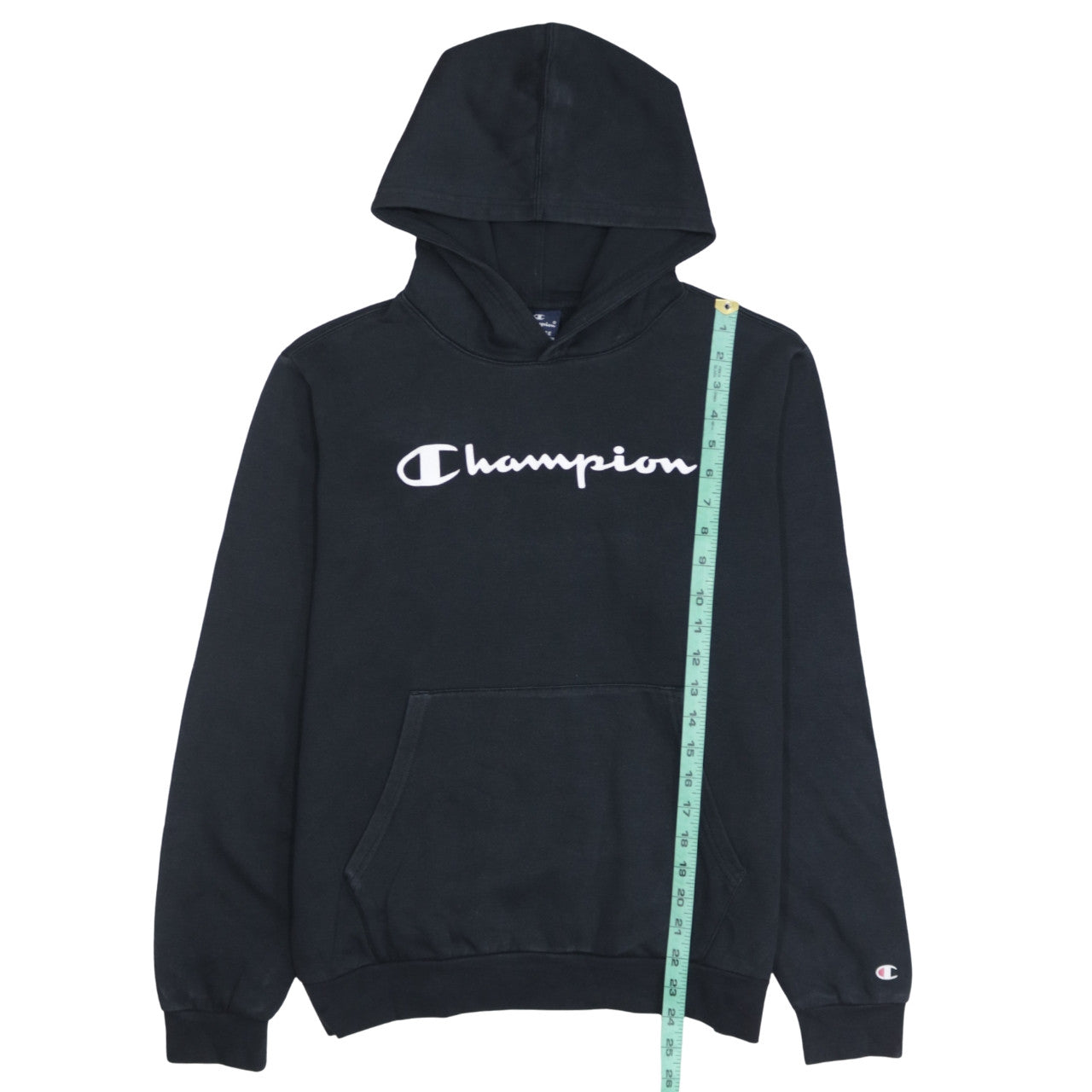 Champion Boys Black Pullover Fleece Hoodie 15-16 Years Logo Sweatshirt