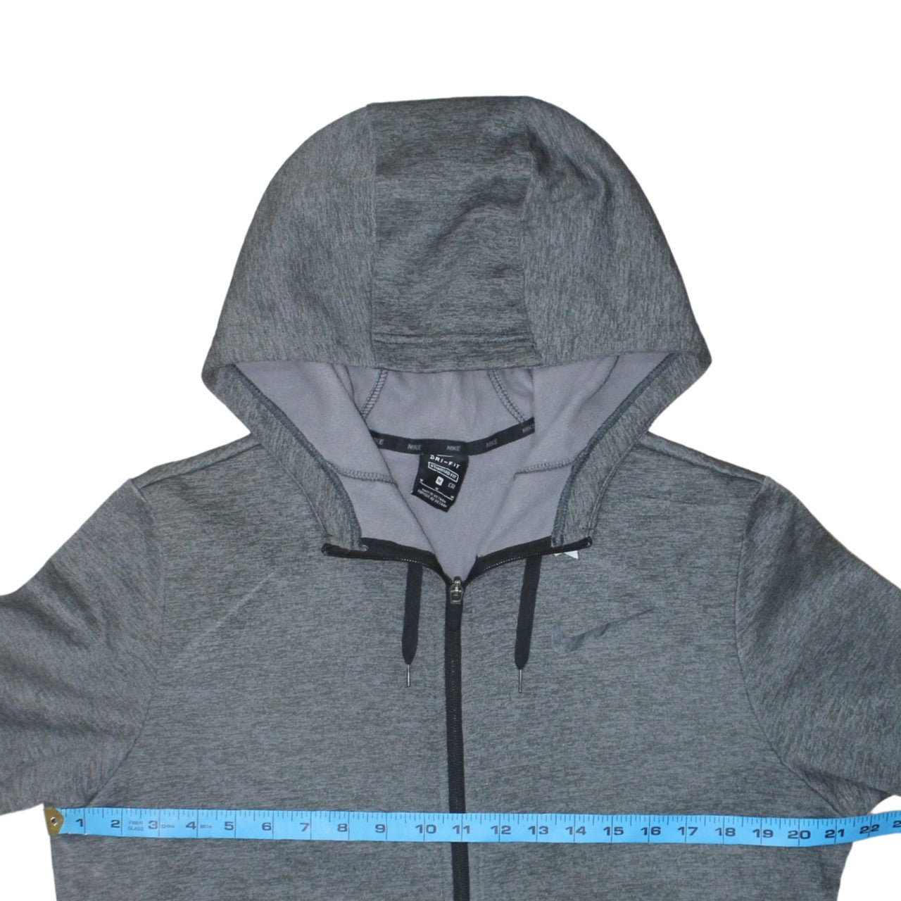 Nike Men's Grey Dri-Fit Full Zip Hoodie Size M Regular Fit