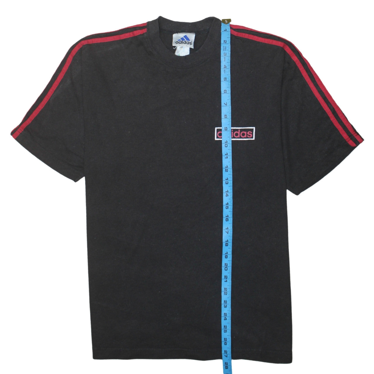 Adidas Men's Black Red Logo Retro Sports T-Shirt Size M